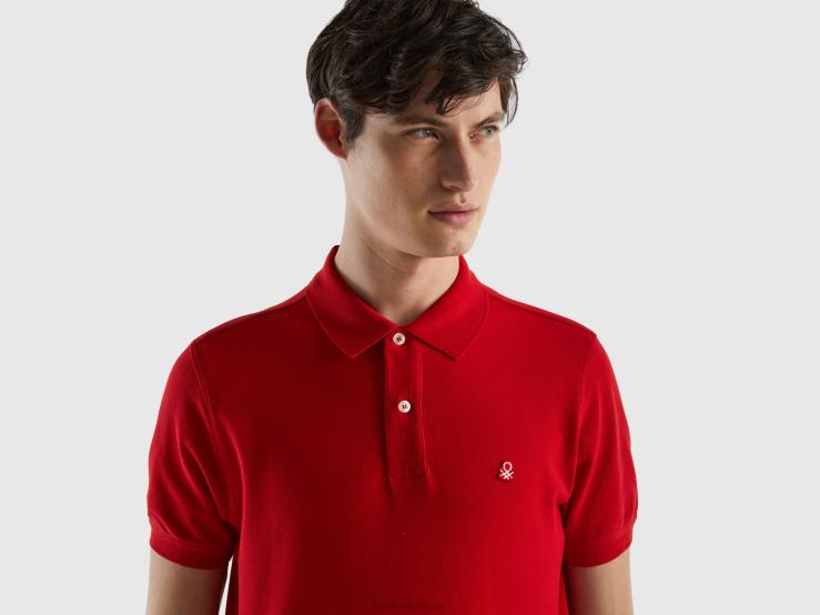 Red Regular Fit Polo B4BF1406 Benetton Men Red