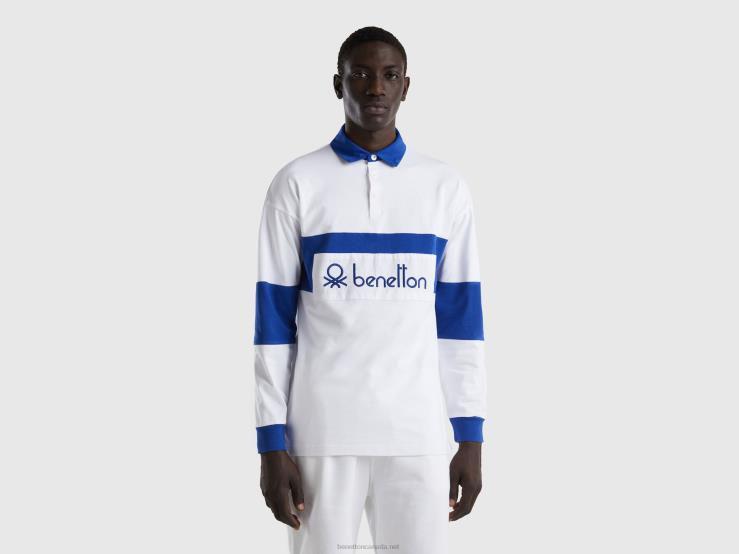 Rugby Polo In Organic Cotton B4BF1401 Benetton Men Bright Blue