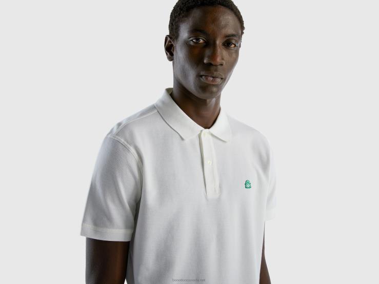 White Regular Fit Polo B4BF1404 Benetton Men White