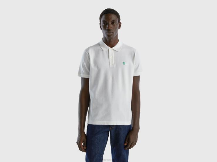 White Regular Fit Polo B4BF4599 Benetton Men White