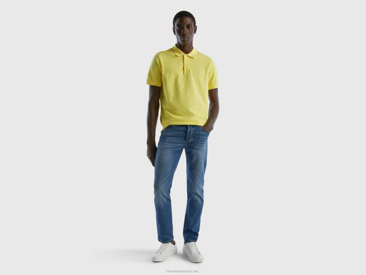Yellow Regular Fit Polo B4BF1383 Benetton Men Yellow