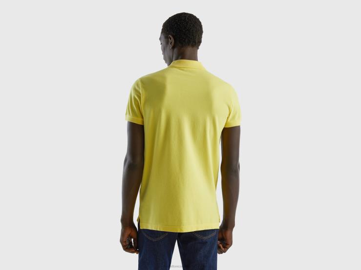Yellow Slim Fit Polo B4BF1391 Benetton Men Yellow