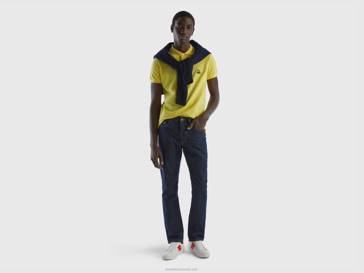 Yellow Slim Fit Polo B4BF1391 Benetton Men Yellow