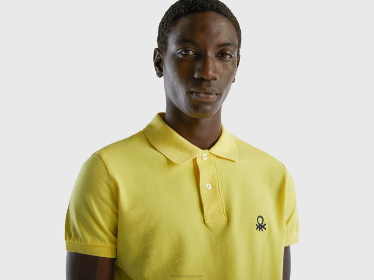 Yellow Slim Fit Polo B4BF1391 Benetton Men Yellow