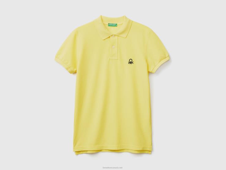 Yellow Slim Fit Polo B4BF1391 Benetton Men Yellow
