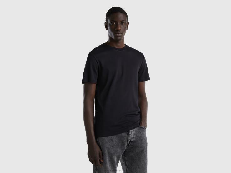 100% Cotton T-Shirt B4BF4444 Benetton Men Black