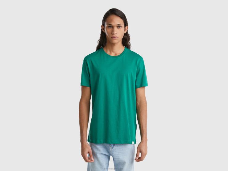Dark Green T-Shirt B4BF1270 Benetton Men Dark Green