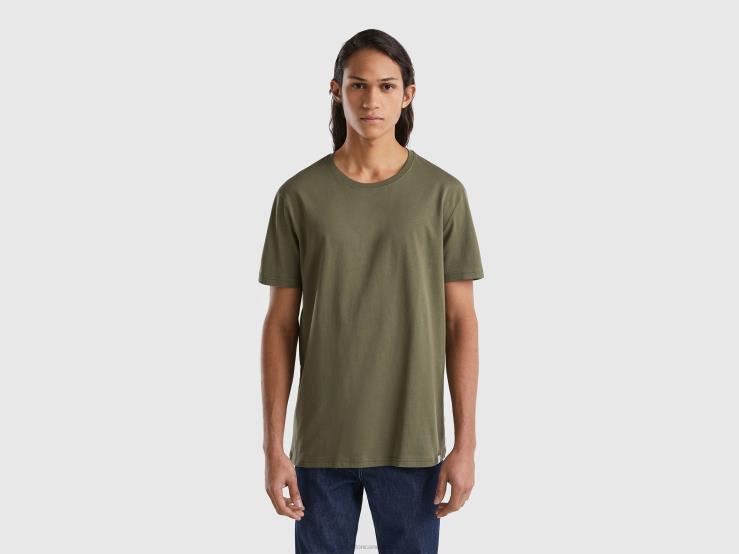 Green T-Shirt B4BF4454 Benetton Men Military Green