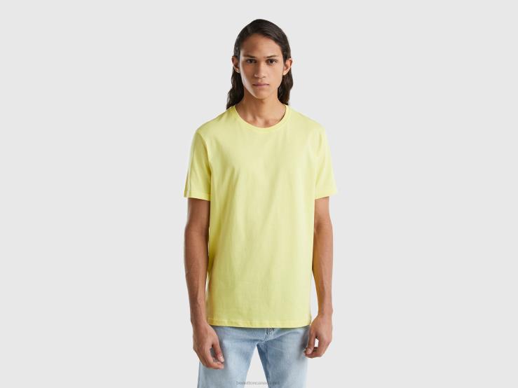 Lemon Yellow T-Shirt B4BF1220 Benetton Men Yellow