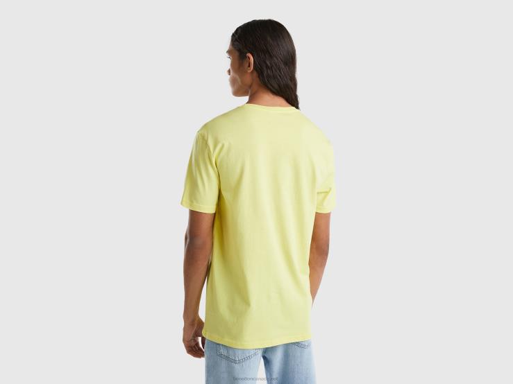 Lemon Yellow T-Shirt B4BF1220 Benetton Men Yellow