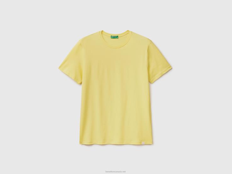 Lemon Yellow T-Shirt B4BF1220 Benetton Men Yellow