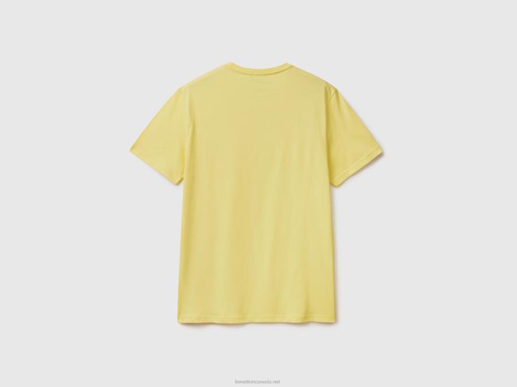 Lemon Yellow T-Shirt B4BF1220 Benetton Men Yellow