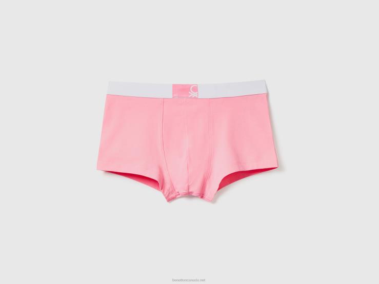Boxers In Stretch Organic Cotton B4BF1584 Benetton Men Pink