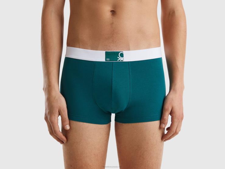 Boxers In Stretch Organic Cotton B4BF1591 Benetton Men Dark Green