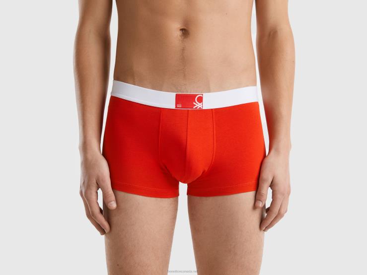 Boxers In Stretch Organic Cotton B4BF1603 Benetton Men Red