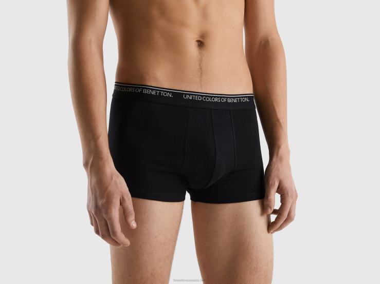 Fitted Boxers In Organic Cotton B4BF1612 Benetton Men Black