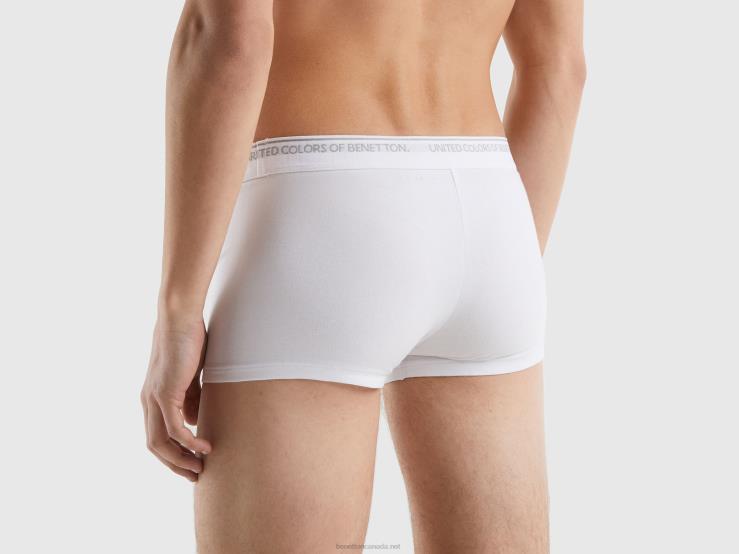 Fitted Boxers In Organic Cotton B4BF1618 Benetton Men White