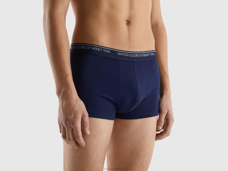 Fitted Boxers In Organic Cotton B4BF4727 Benetton Men Dark Blue