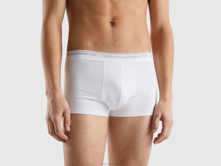 Fitted Boxers In Organic Cotton B4BF4729 Benetton Men White