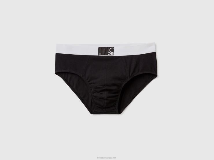 Underwear In Stretch Organic Cotton B4BF1581 Benetton Men Black