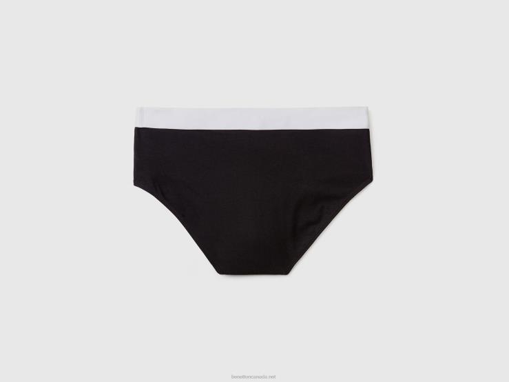 Underwear In Stretch Organic Cotton B4BF1581 Benetton Men Black