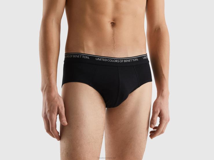 Underwear In Stretch Organic Cotton B4BF1617 Benetton Men Black