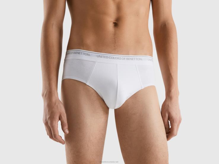 Underwear In Stretch Organic Cotton B4BF1621 Benetton Men White