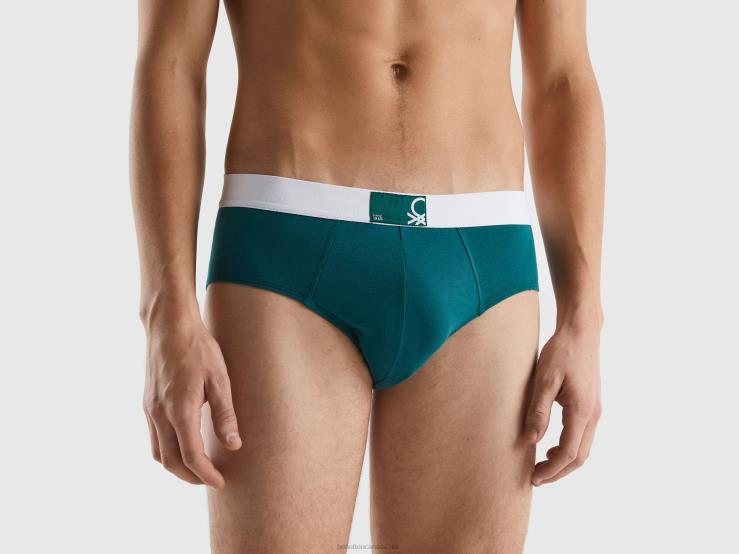 Underwear In Stretch Organic Cotton B4BF4717 Benetton Men Dark Green