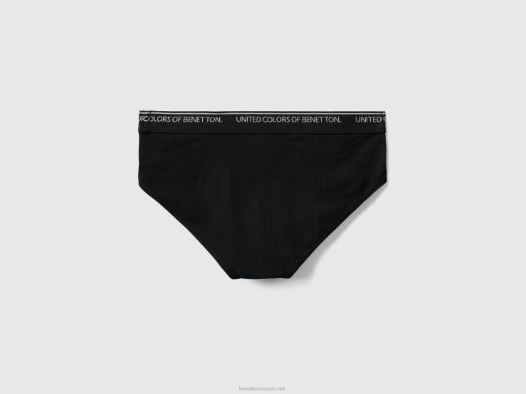 Underwear In Stretch Organic Cotton B4BF4728 Benetton Men Black