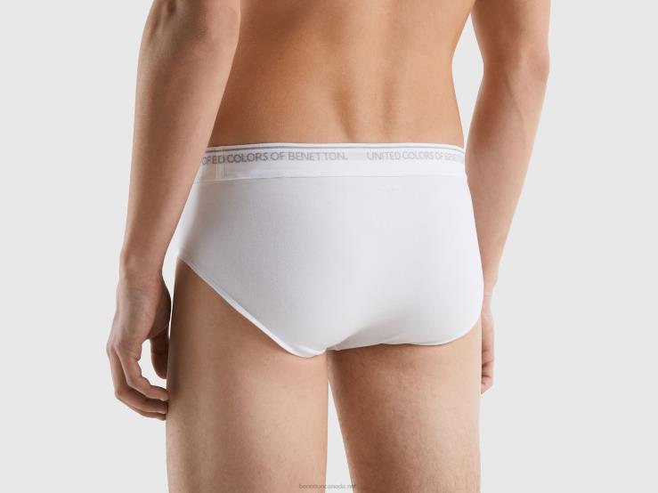 Underwear In Stretch Organic Cotton B4BF4735 Benetton Men White