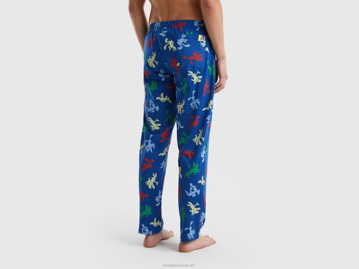 Bugs Bunny Trousers B4BF1598 Benetton Men Bright Blue