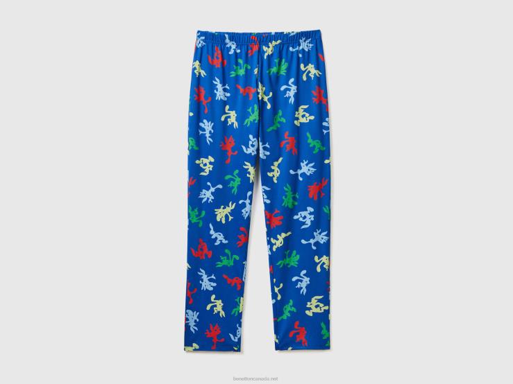 Bugs Bunny Trousers B4BF1598 Benetton Men Bright Blue