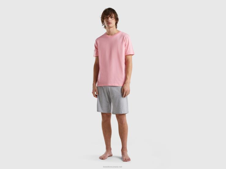 Short Pyjamas In Pure Cotton B4BF4714 Benetton Men Peach
