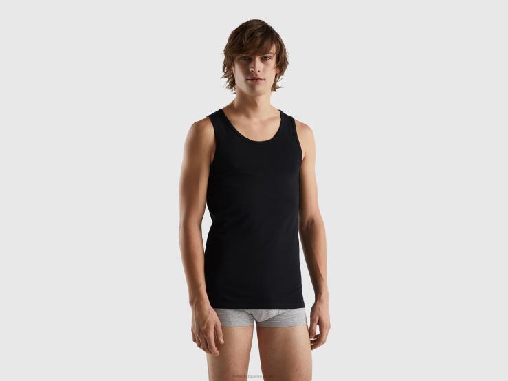 Tank Top In Organic Stretch Cotton B4BF4725 Benetton Men Black
