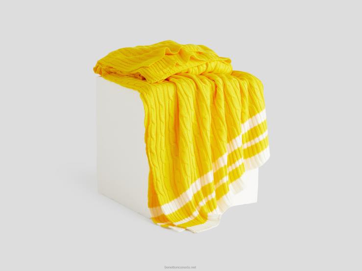 Cable Knit Cover B4BF3374 BenettonYellow