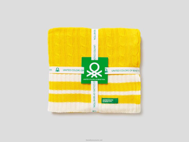 Cable Knit Cover B4BF3374 BenettonYellow