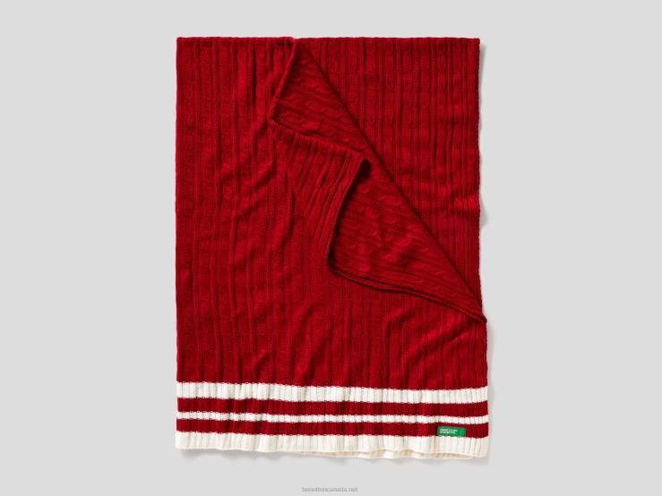 Cable Knit Cover B4BF3379 BenettonRed