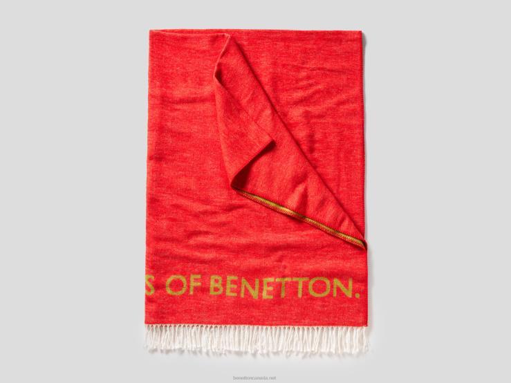 Frayed Blanket With Logo B4BF3380 BenettonRed
