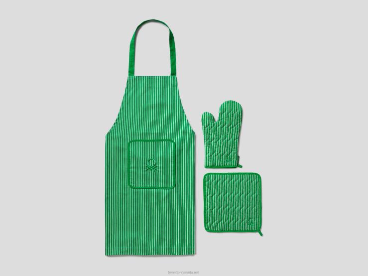 Apron, Pot Holder And Oven Mitt Set B4BF3388 BenettonGreen