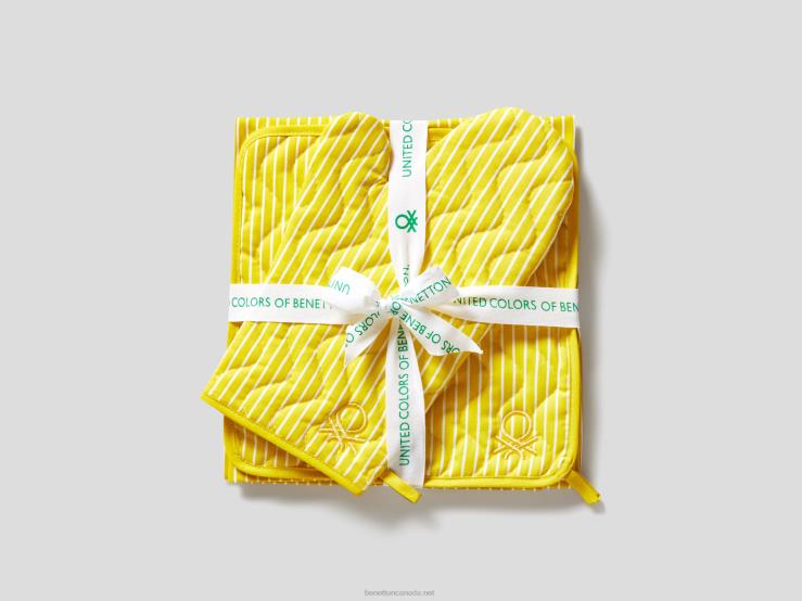 Apron, Pot Holder And Oven Mitt Set B4BF6030 BenettonYellow