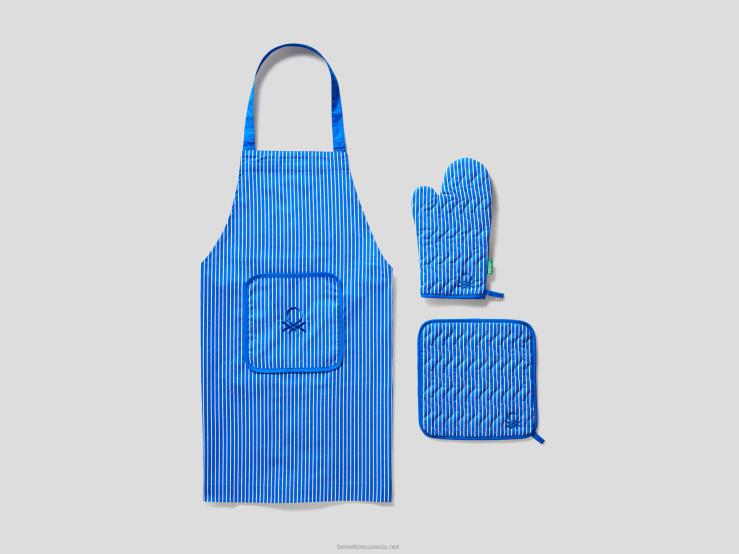 Apron, Pot Holder And Oven Mitt Set B4BF6032 BenettonBright Blue