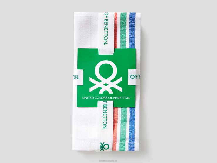 Four Placemats With Multicolor Stripes B4BF3384 BenettonWhite