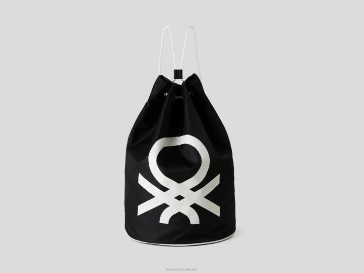 Bag With Maxi Logo B4BF1535 Benetton Women Black