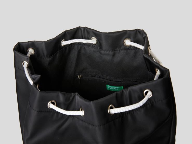 Bag With Maxi Logo B4BF1535 Benetton Women Black