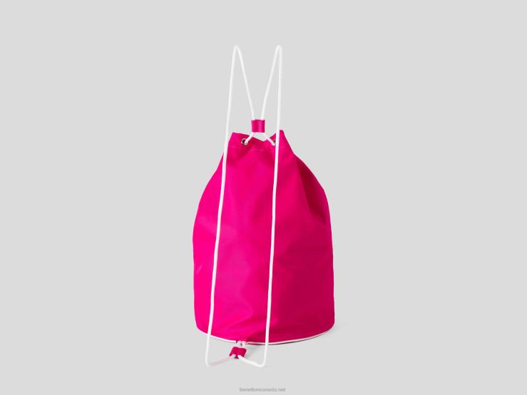 Bag With Maxi Logo B4BF1537 Benetton Women Fuchsia