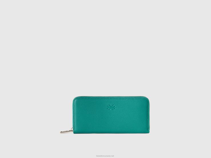 Large Zip Wallet B4BF757 Benetton Women Green