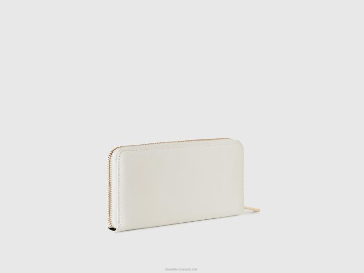 Large Zip Wallet B4BF811 Benetton Women White