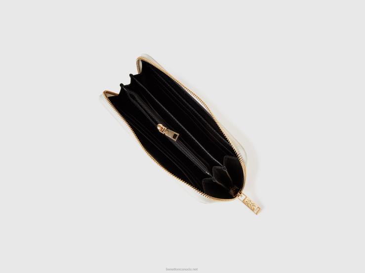 Large Zip Wallet B4BF811 Benetton Women White