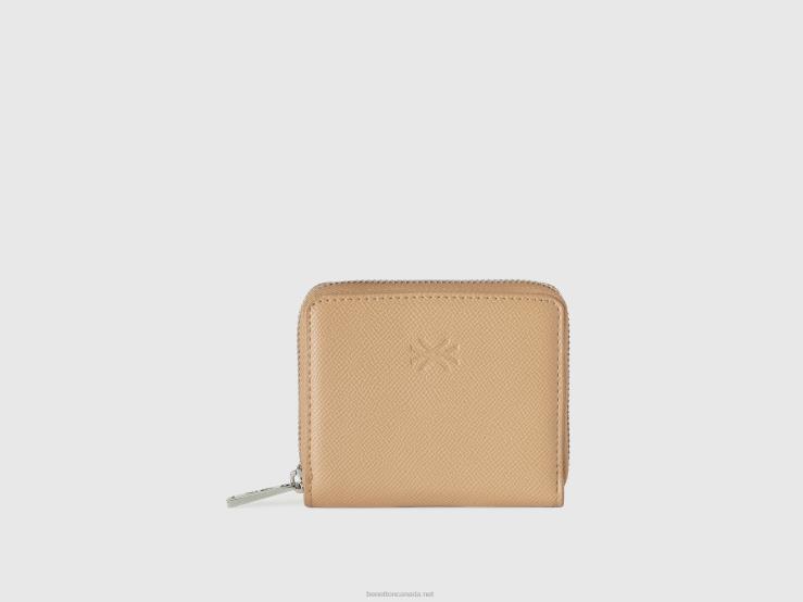 Small Zip Wallet B4BF874 Benetton Women Beige