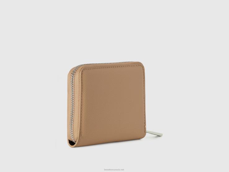 Small Zip Wallet B4BF874 Benetton Women Beige